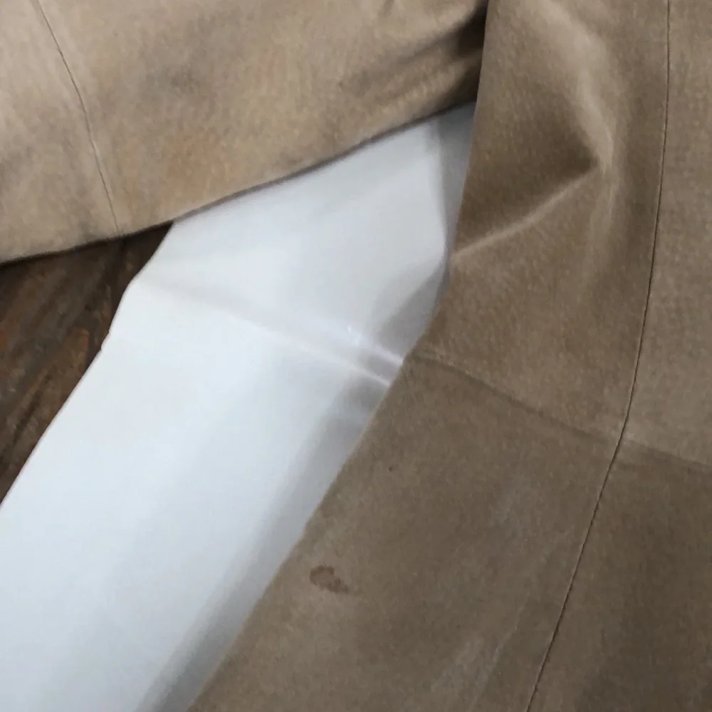 Boston proper size 12 camel color leather long coat - Picture 12 of 15